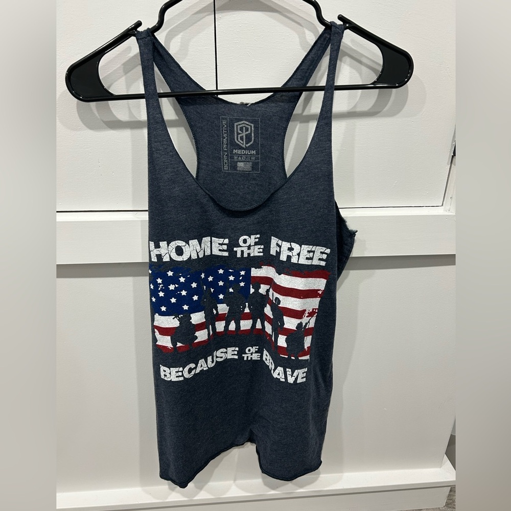 Born Primitive Home of the Brave Tank Top razorback